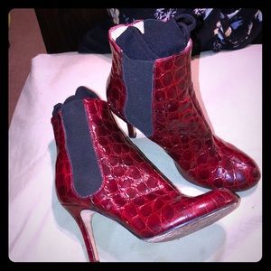Kate Spade red ankle boots